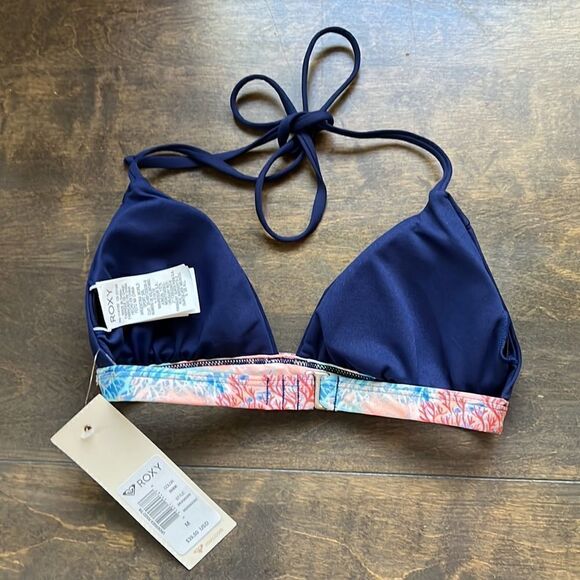 NWT Roxy Undersea Fixed Tri Bikini Top Sz- Med - Picture 5 of 8